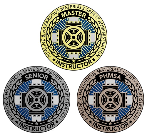 PHMSA TQ Instructor Certification Coin Designs